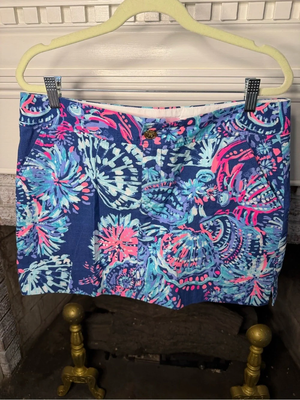 Lilly Pulitzer Nicki skort Deep Indigo Gypsea girl patriotic print size 10
